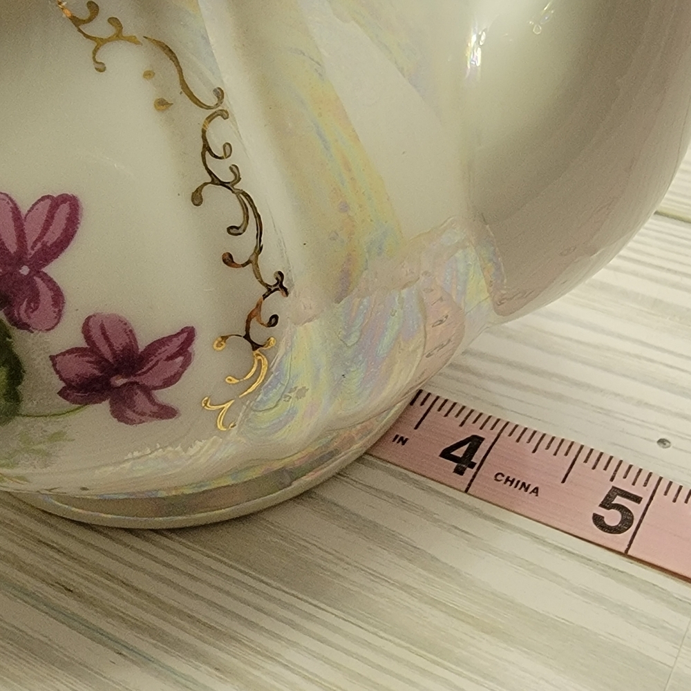 Royal Sealy Lusterware Tea Pot Purple Flowers Gold Trim No Lid Japan Replacement - Picture 14 of 16